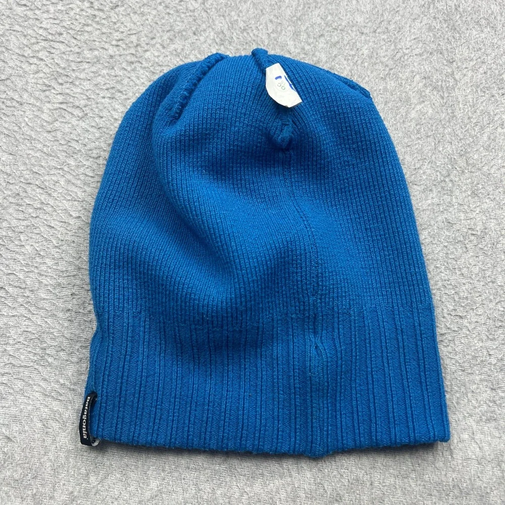 Patagonia Powder Town Beanie Kids OS Blue Striped Pom Pom Logo Knit Hat 66061